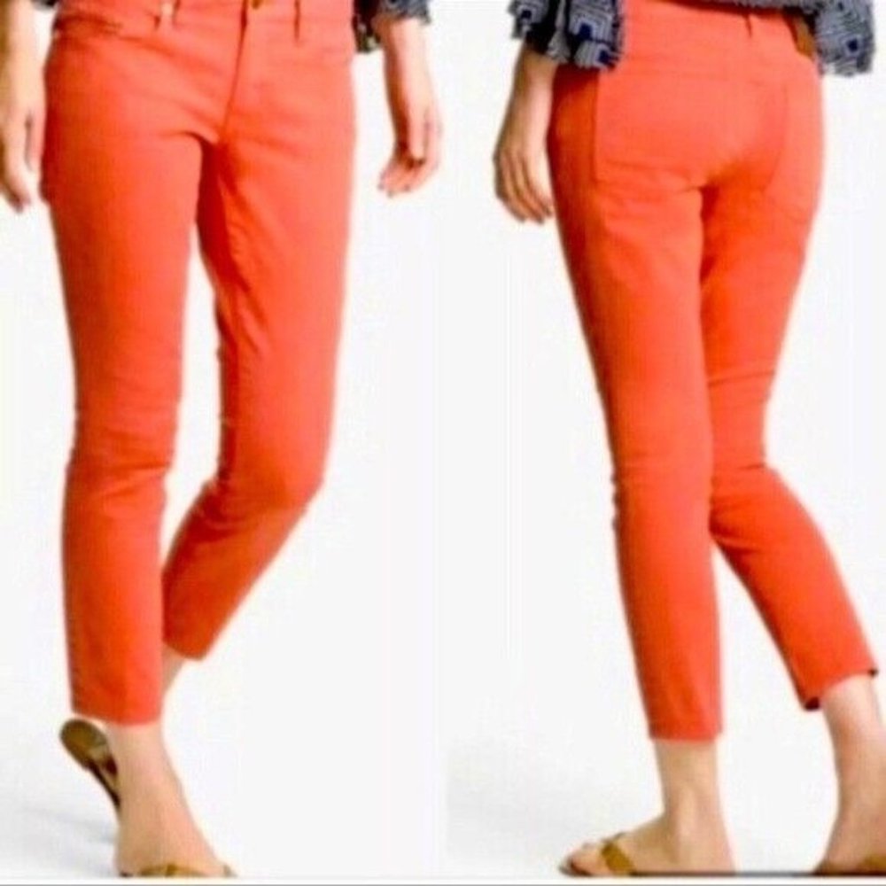 Tory Burch Cropped Skinny Jeans Burn Orange Women’s Size 28 - Picture 12 of 12